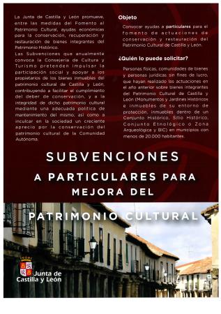 Imagen SUBVENCIONES PARA MEJORA DEL PATRIMONIO CULTURAL